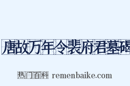 唐故万年令裴府君墓碣是什么意思的图片